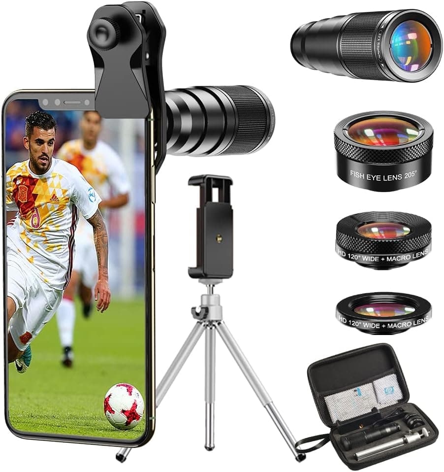 Kit téléobjectif Apexel 4 en 1 avec mini trépied pour téléphones portables
